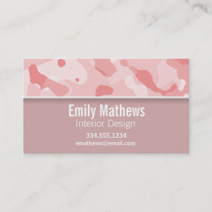 Baby Pink Camo; Personalized Business Card