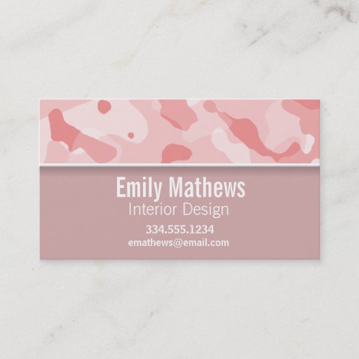 Customizable Baby Pink Camo; Personalized Business Card