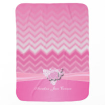 Baby Pink Chervon Designs with Baby Elephant Baby Blanket