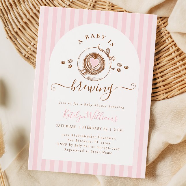 Baby Pink Coffee Baby Shower Invitation (Creator Uploaded)