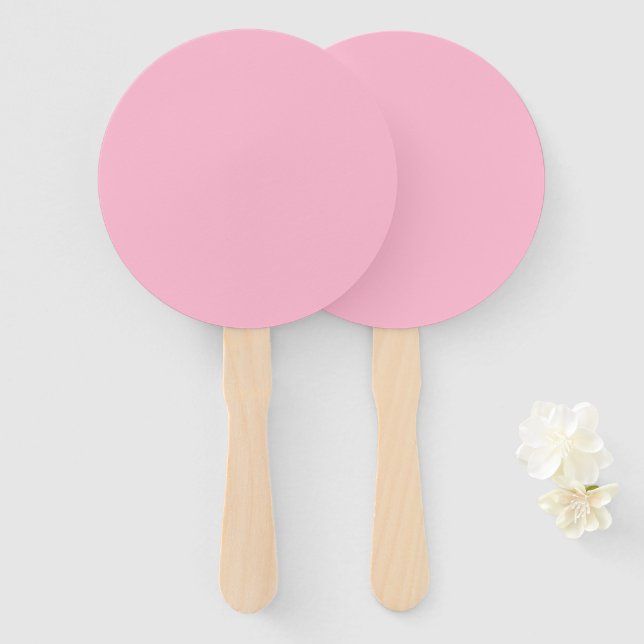 Baby Pink color  Hand Fan (Front and Back)