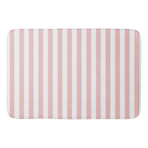 Baby Pink Color Stripes Vacation Summer Pastel     Bath Mat