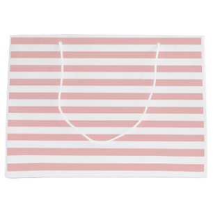 Baby Pink Color Stripes Vacation Summer Pastel Large Gift Bag