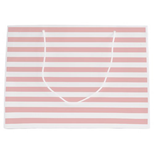 Baby Pink Color Stripes Vacation Summer Pastel     Large Gift Bag