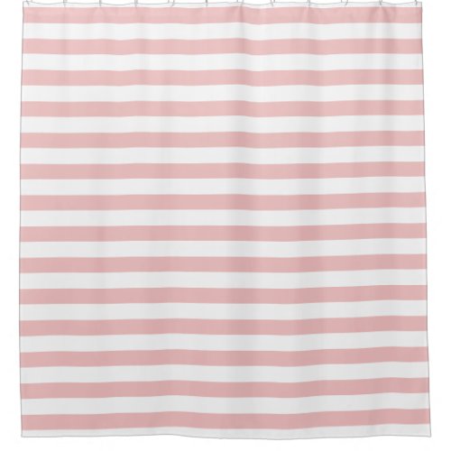 Baby Pink Color Stripes Vacation Summer Pastel     Shower Curtain