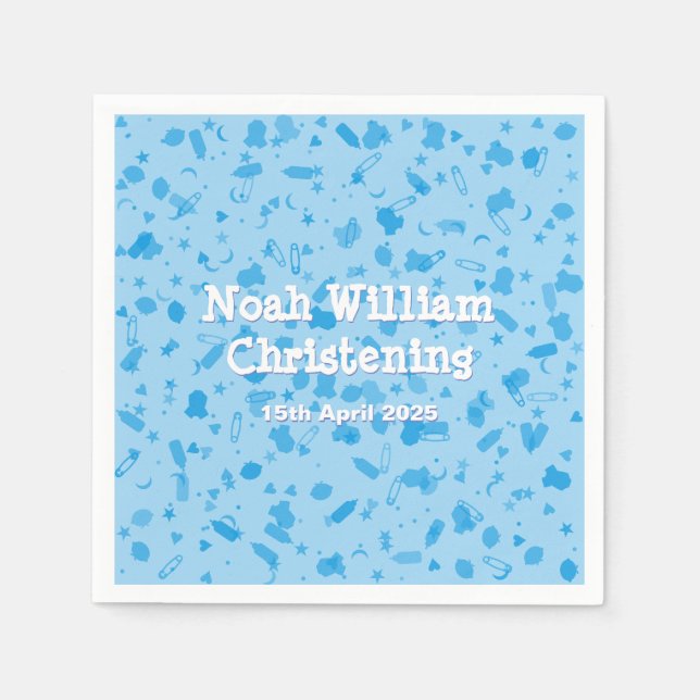 Baby Pink Confetti Baptism Christening Napkins (Front)
