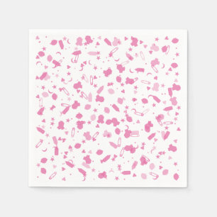 Baby Pink Confetti Baptism Christening Paper Napkins