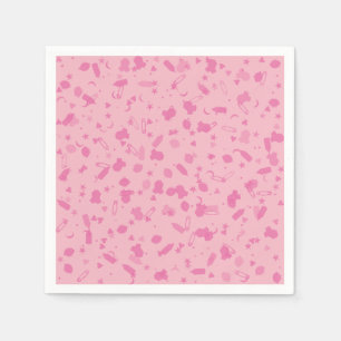 Baby Pink Confetti Baptism Christening Paper Napkins