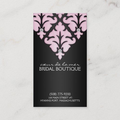 Baby Pink Diamond Damask Appointment Cards Business Card
