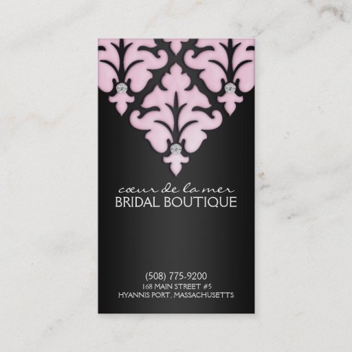 Customizable Baby Pink Diamond Damask Appointment Cards Business Card