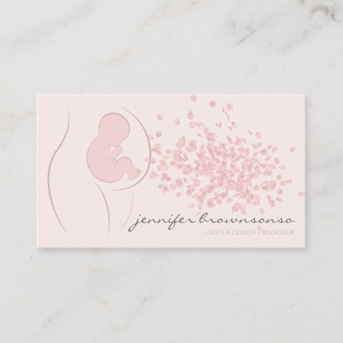 Baby pink Doula Birth Coach Pregnant Business Card