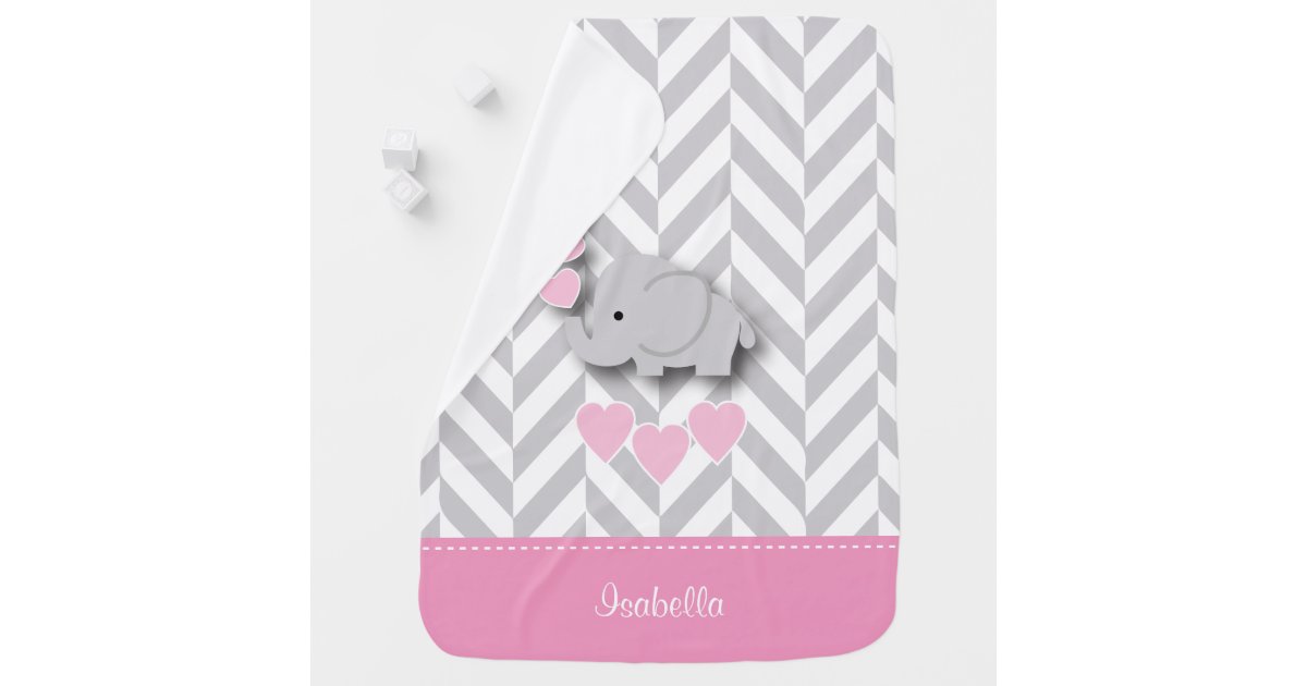 Baby Pink Elephant Design Swaddle Blanket Zazzle
