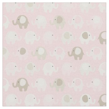 Baby Pink Elephant Fabric by Precious_Baby_Gifts at Zazzle