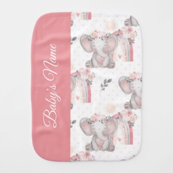 Baby Pink Elephant Infant Shower Gift Baby Baby Burp Cloth by Precious_Baby_Gifts at Zazzle