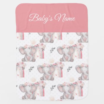 Baby Pink Elephant Infant Shower Gift Baby Blanket by Precious_Baby_Gifts at Zazzle
