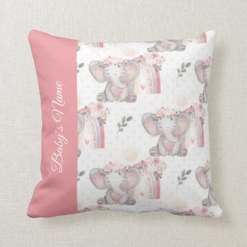 Baby Pink Elephant Infant Shower Gift Throw Pillow by Precious_Baby_Gifts at Zazzle