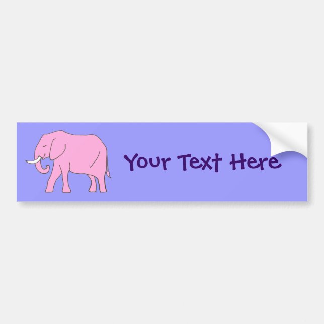 Baby Pink Elephant Walking Bumper Sticker (Front)