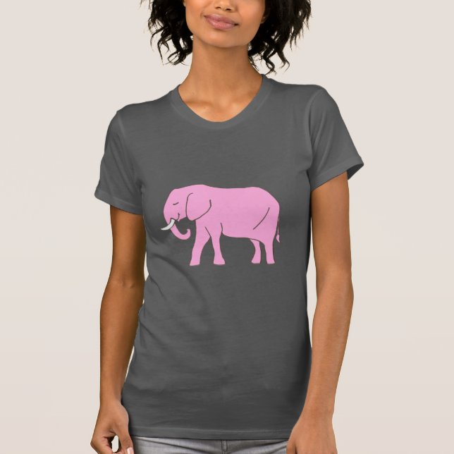 Baby Pink Elephant Walking T-Shirt (Front)