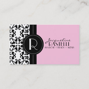 Baby Pink Estate Damask Mommy Calling Card /