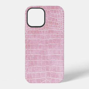 Baby Pink Faux Crocodile Leather iPhone 12 Case