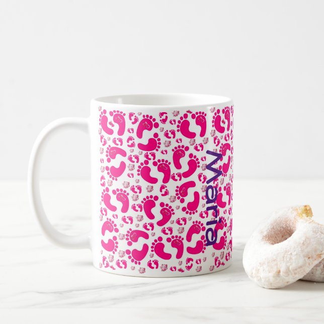 Baby Pink Feet Girl Mug (With Donut)