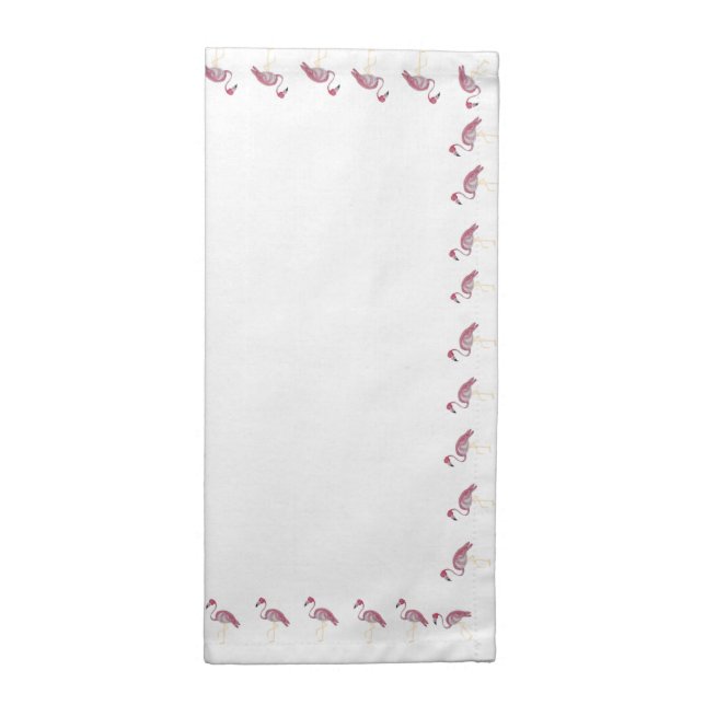 Baby Pink Flamingo Basketweave Lattice  Cloth Napkin (Half Fold)