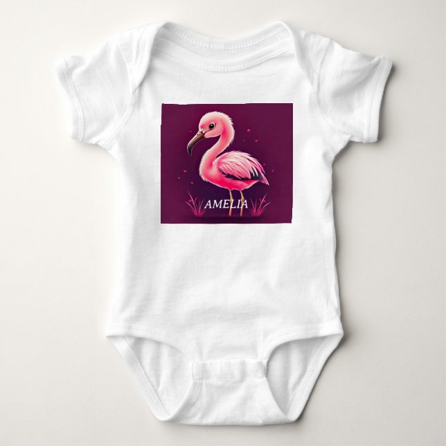 Baby Pink Flamingo Bodysuit (Front)