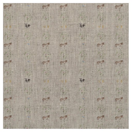 Baby Pink Floral Animals Quilt Nursery Pattern Fabric