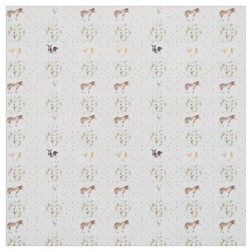 Baby Pink Floral Animals Quilt Nursery Pattern Fabric