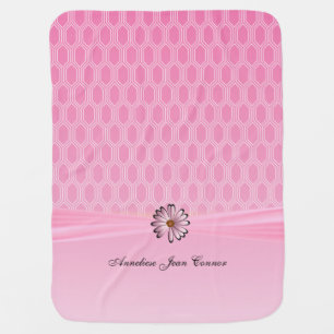 Baby Pink Geometric with Pink Daisy Blanket