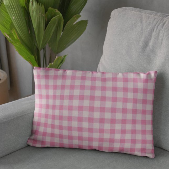 Baby Pink Gingham Accent Pillow (Creator Uploaded)