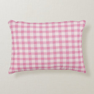 Baby Pink Gingham Accent Pillow