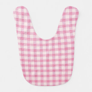 Baby Pink Gingham Baby Bib