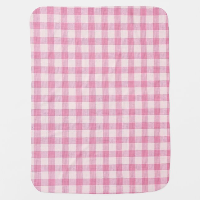 Baby Pink Gingham Blanket (Front)