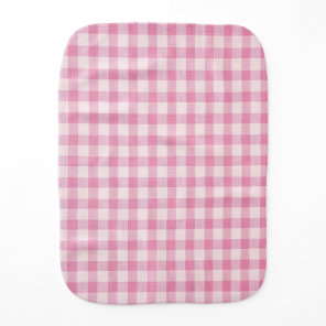 Baby Pink Gingham Burp Cloth