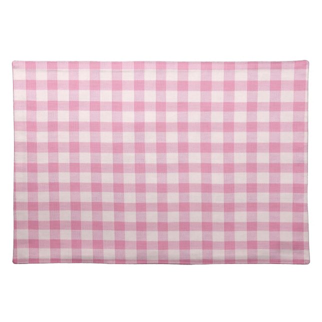 Baby Pink Gingham Cloth Placemat (Front)