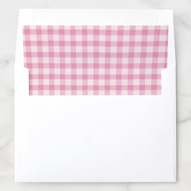 Baby Pink Gingham Envelope Liner (In Envelope)