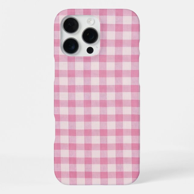 Baby Pink Gingham Iphone Case (Back)