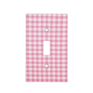 Baby Pink Gingham Light Switch Cover