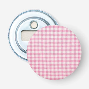 Baby Pink Gingham Pattern Bottle Opener