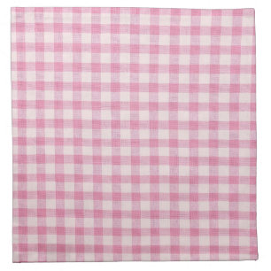 Baby Pink Gingham Pattern Cloth Napkin