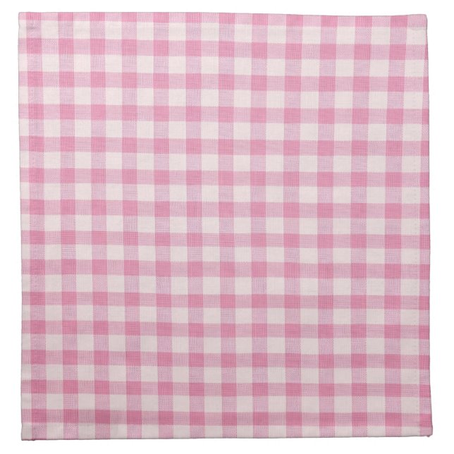 Baby Pink Gingham Pattern Cloth Napkin (Front)