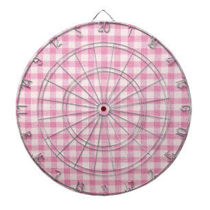 Baby Pink Gingham Pattern Dart Board