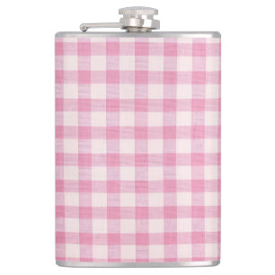 Baby Pink Gingham Pattern Flask
