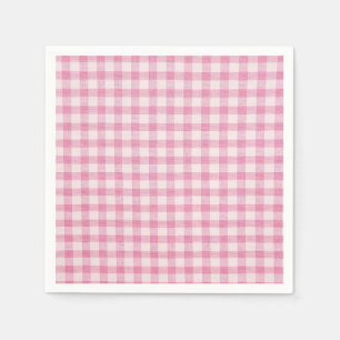 Baby Pink Gingham Pattern Napkins