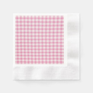 Baby Pink Gingham Pattern Napkins