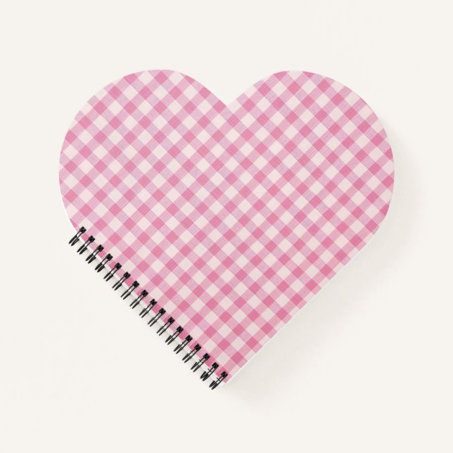 Baby Pink Gingham Pattern Notebook (Front)