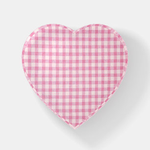 Baby Pink Gingham Pattern Paperweight