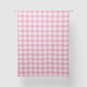 Baby Pink Gingham Pattern Sheer Curtains