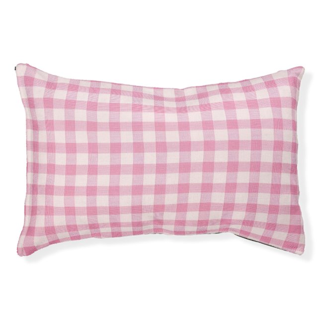 Baby Pink Gingham Pet Bed (Front)